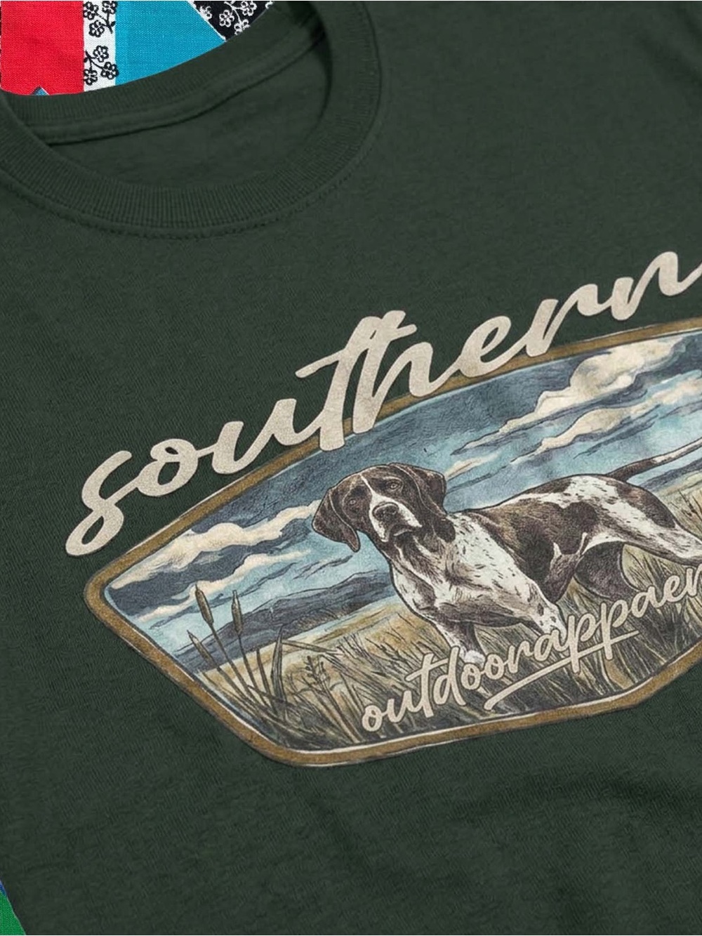 Camo Southern Outdoor Apparel Graphic Tee - Forest Green